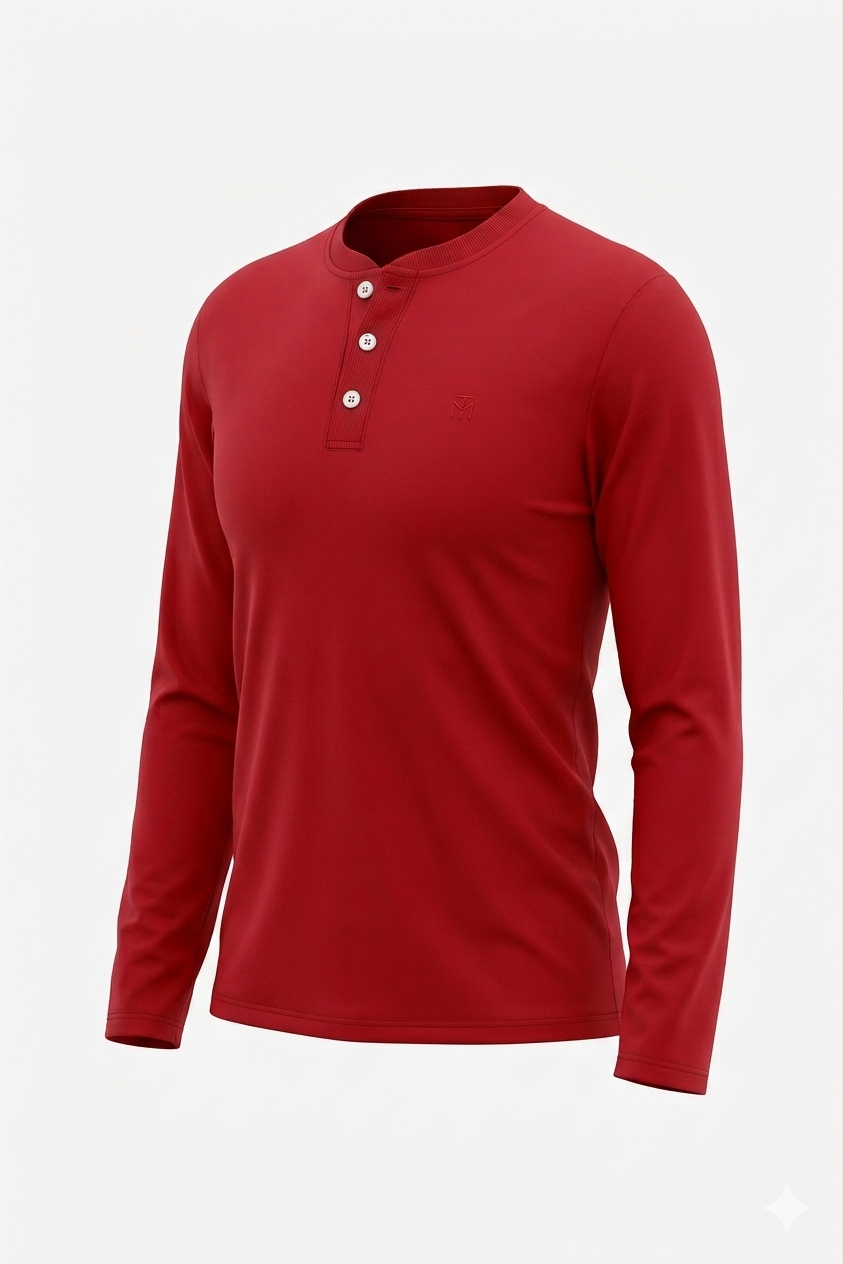 Delicate Red Henley